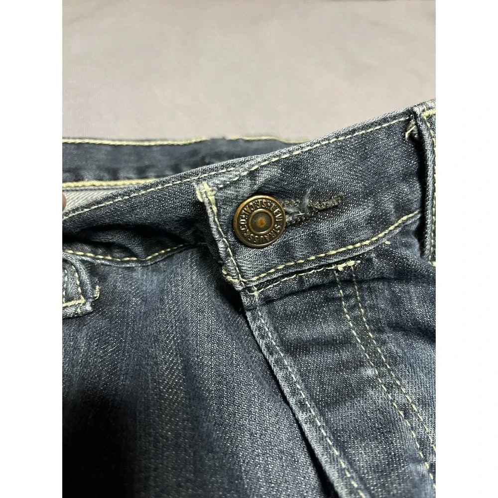 Levi's 501 Straight Blue Denim Jeans Button Fly Medium Wash 5-Pocket Men's